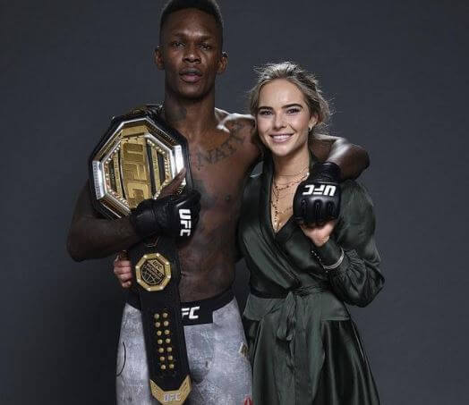 Israel Adesanya with his rumor girlfriend.